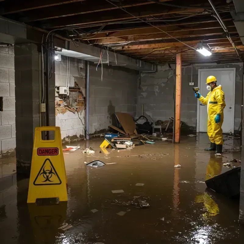 Flooded Basement Electrical Hazard in Sesser, IL Property